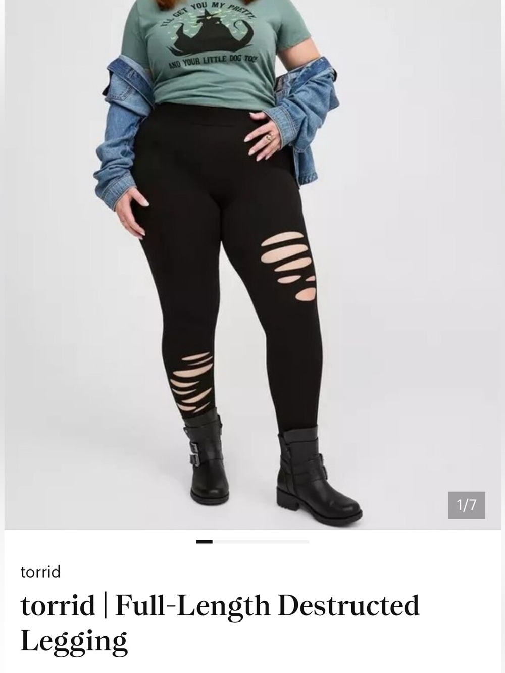 torrid Black High-Rise Distressed Full-Length Leggings